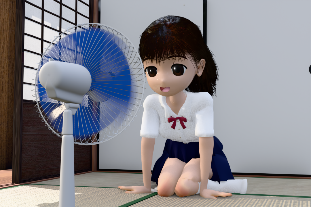 ヘアーダイナミクスと風もどきエフェクター（後述）の使用例