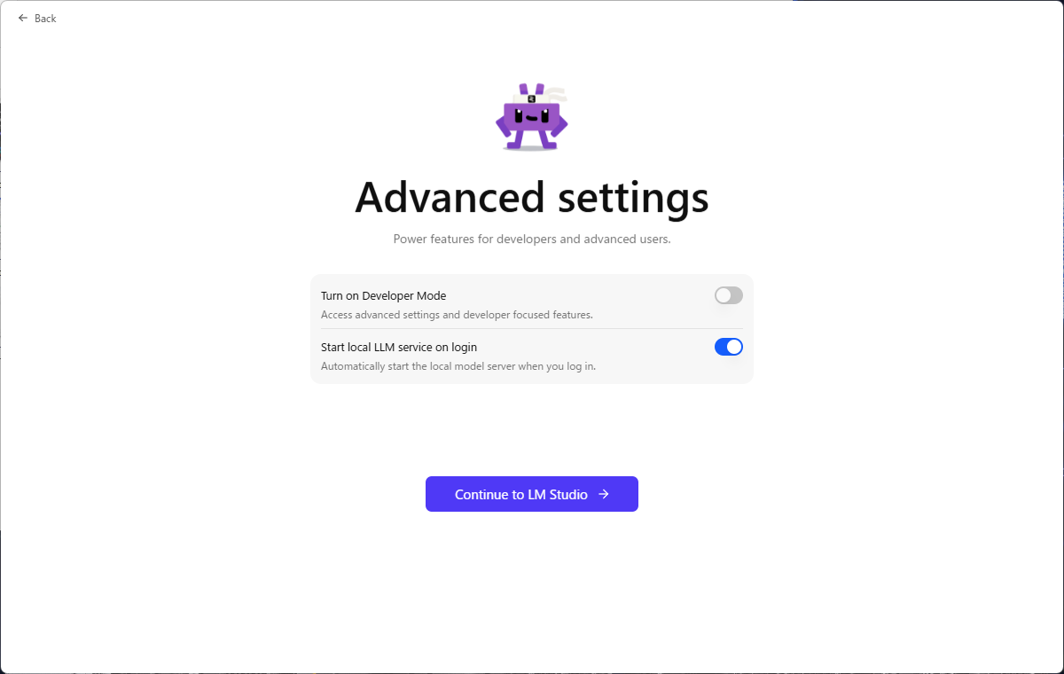 「Advanced settings（詳細設定）」