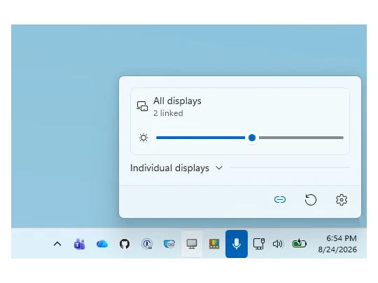 「PowerDisplay」に複数のモニターの明るさをまとめて操作できる連動機能