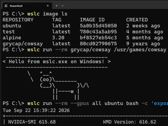 「WSL containers」が一般提供に