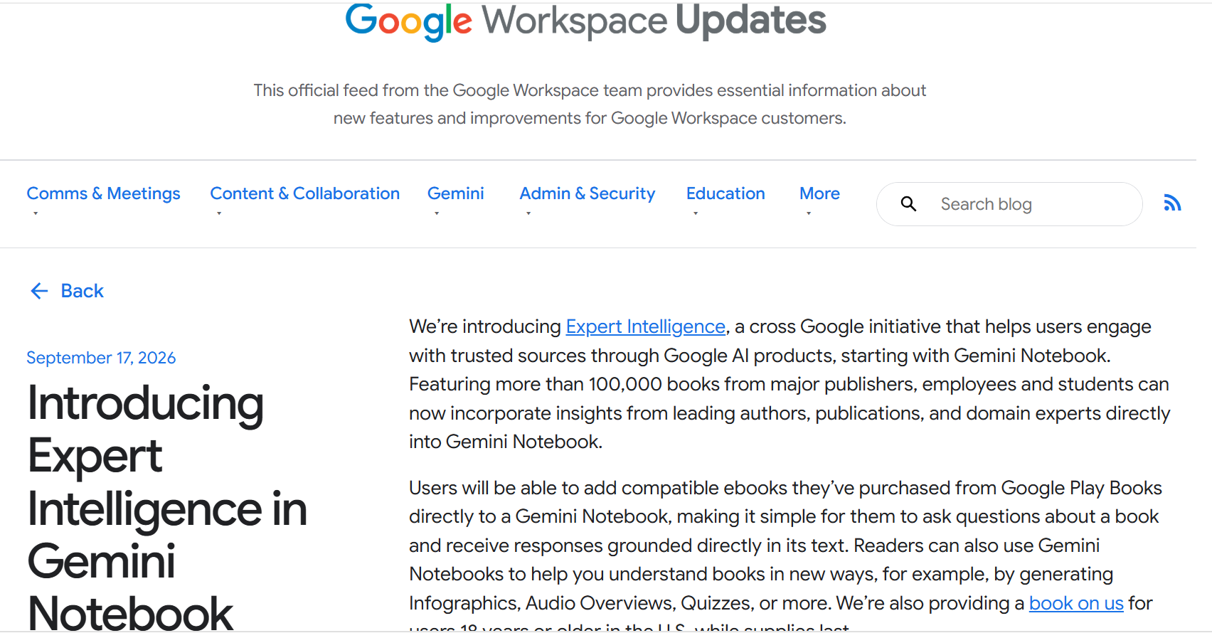 「Gemini Notebook」に電子書籍を情報源として直接取り込む新機能が追加