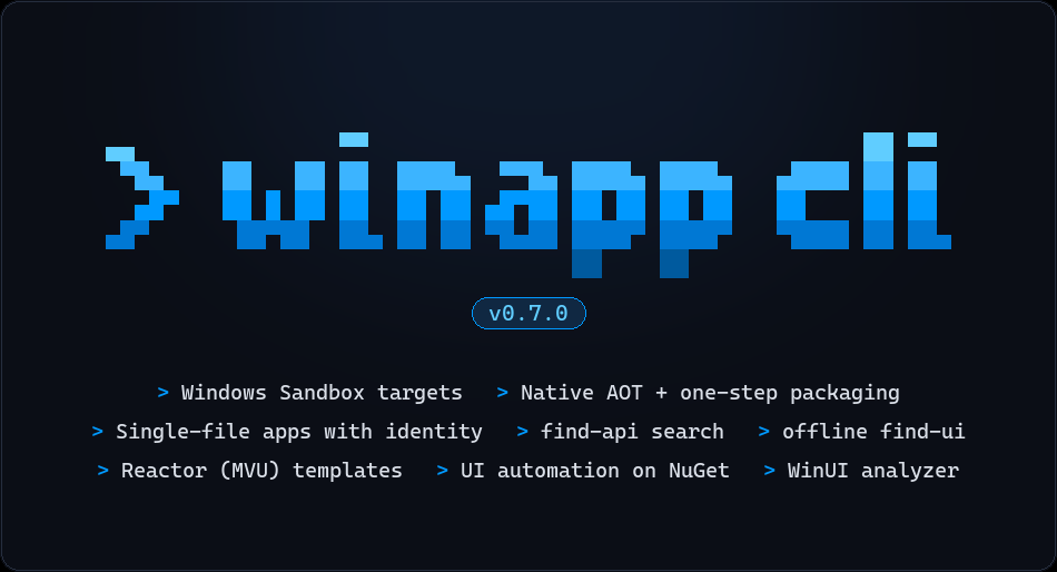 「Windows App Development CLI」（winapp）
