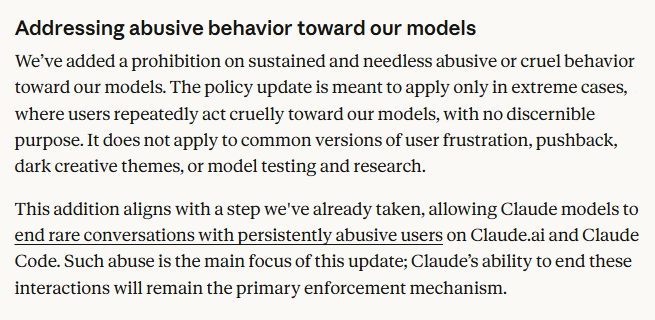 『Addressing abusive behavior toward our models』