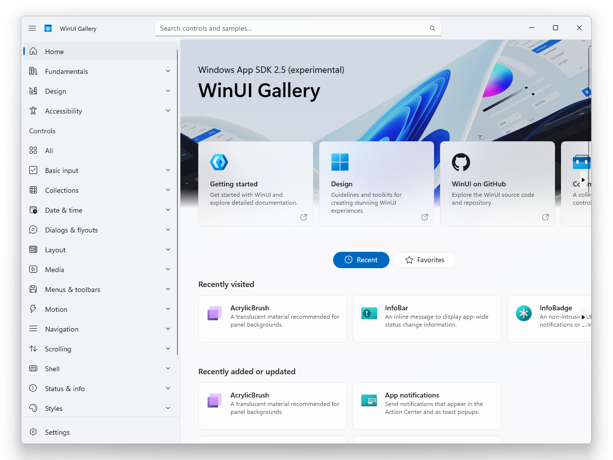 「WinUI Gallery 3.0」