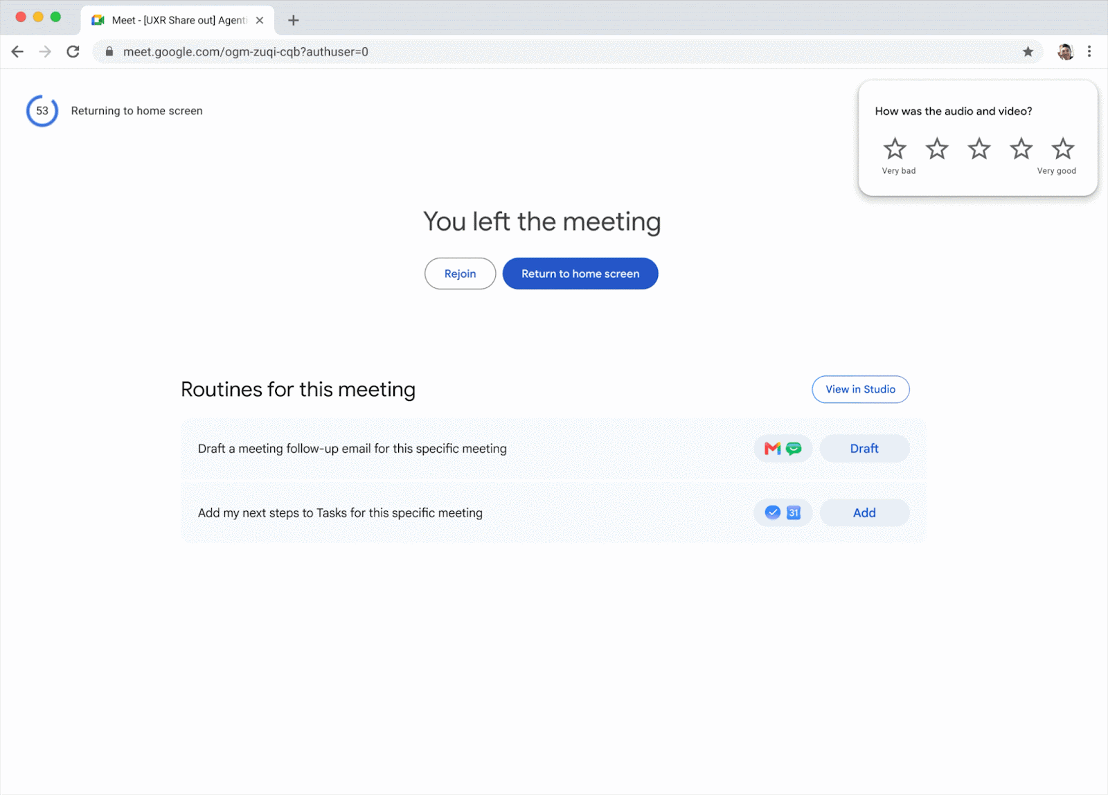 会議のフォローアップメールの下書き作成やタスクの登録が可能