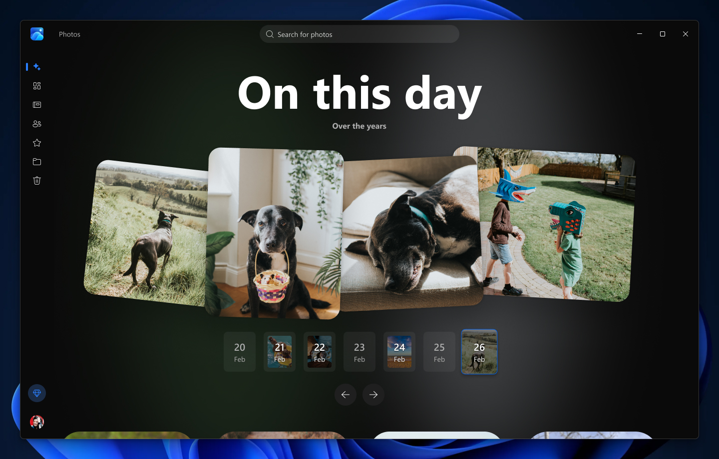 「On this day」では過去の同じ日の写真を振り返れる