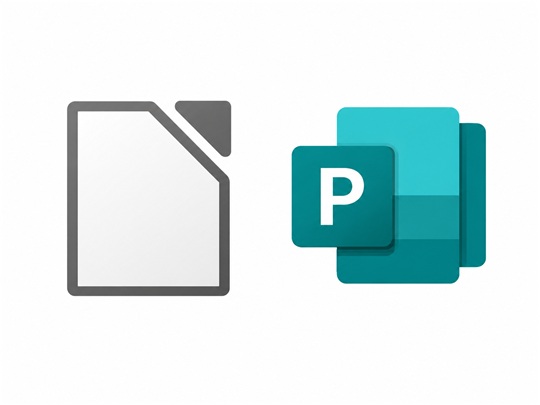 「LibreOffice」と「Microsoft Publisher」
