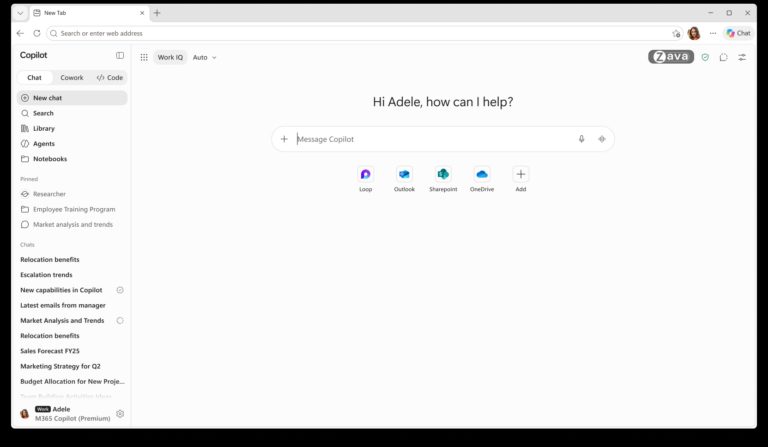 「Copilot」の新しいタブページ（アップグレード版）