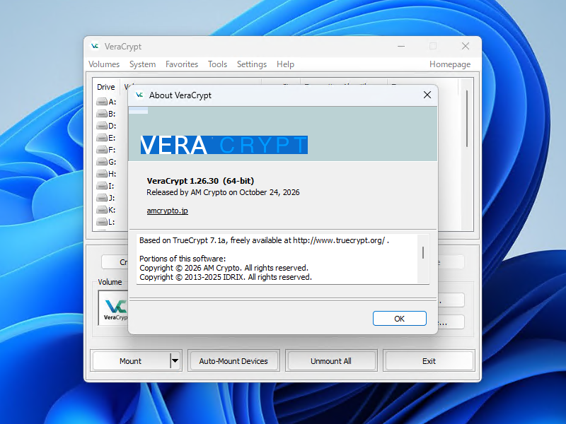 「VeraCrypt」v1.26.30