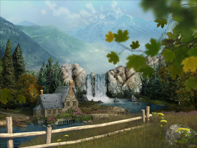 「Mountain Waterfall 3D Screensaver」v1.0