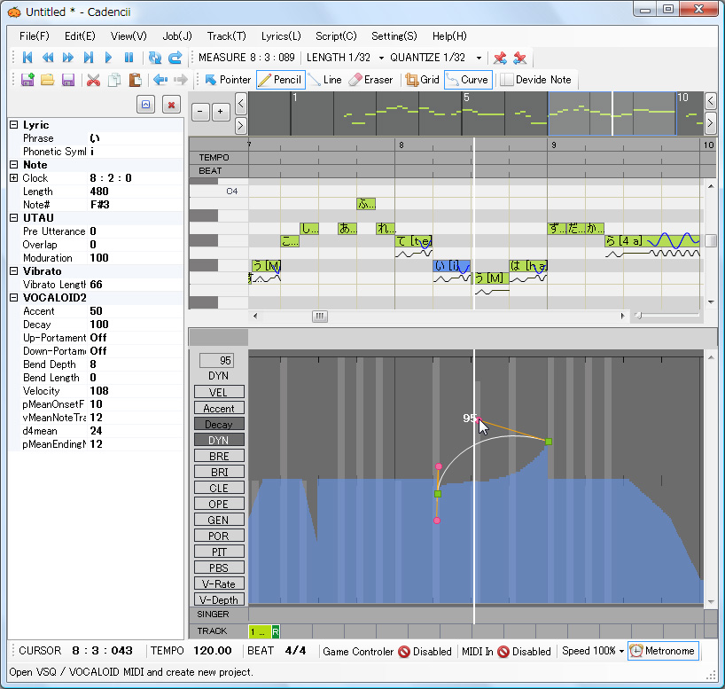 「Cadencii」v2.3.3