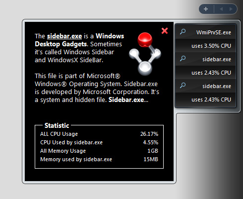 「Fileinspect Sidebar Gadget」v0.9