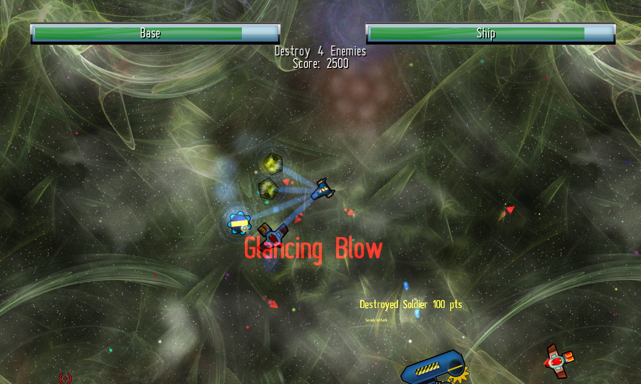 牽引ビームで隕石や敵をキャッチできる