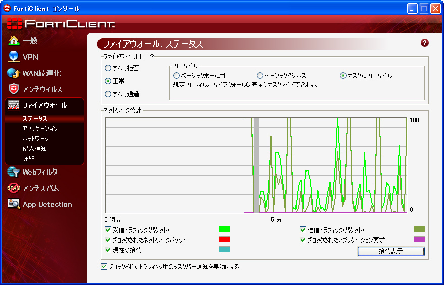 ［ファイヤーウォール］タブ