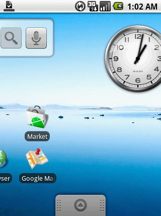 画面を左右にドラッグすることで、3画面分のホーム画面を切り換えながら利用できる