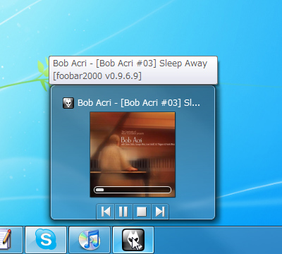 「foo_w7shell」（「foobar2000」用）