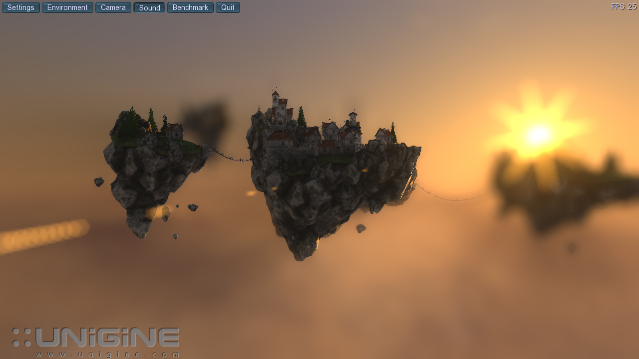 環境の変化をリアルタイムかつ物理法則に忠実にシミュレートしたベンチマーク画面