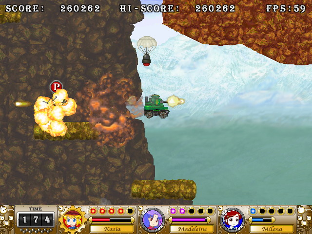 自機は戦車だがジャンプが可能とアクション性が高い