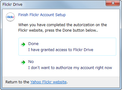 4. 本ソフトのダイアログへ戻って［Done］ボタンを押す