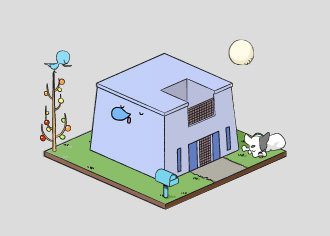 家の外観は季節や時間などによって移り変わる