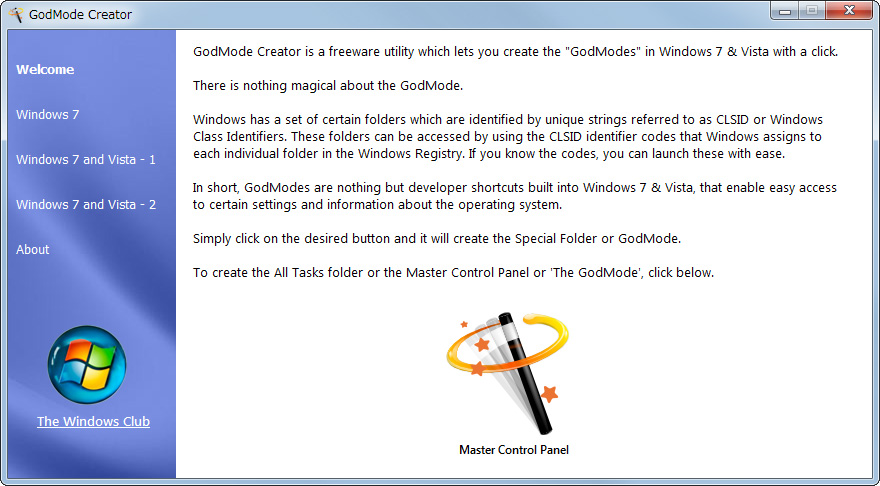 「GodMode Creator」v1.0