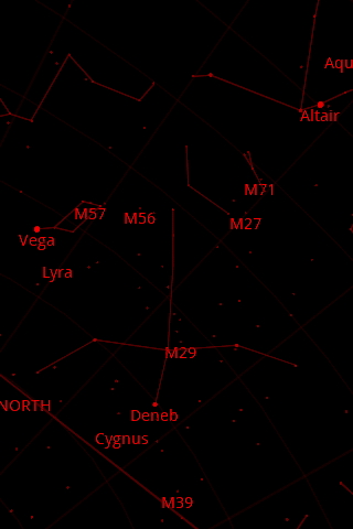 黒背景に赤一色で表示するモード