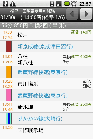 検索結果の表示