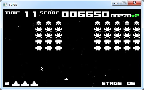 自機や敵のサイズが変化することもある