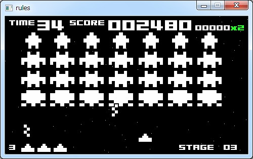 自機や敵のサイズが変化することもある