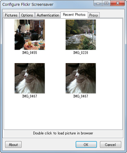 ［Recent Photos］タブ