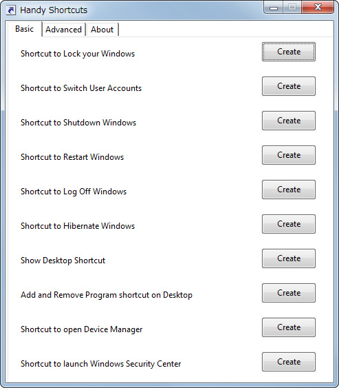 「Handy Shortcuts」v1.0