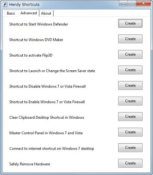 “Advanced”タブ