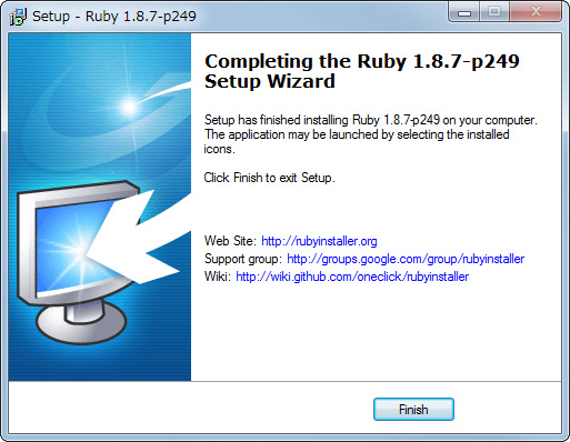 「RubyInstaller」RC2