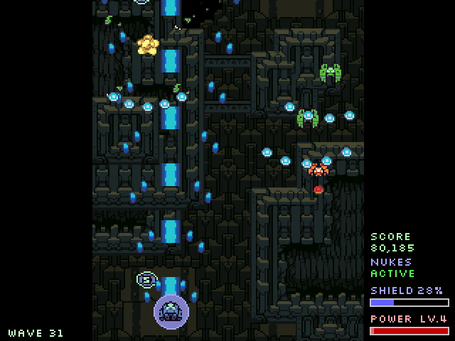 レベル4のショットは敵を簡単に一掃できるほど強力だ