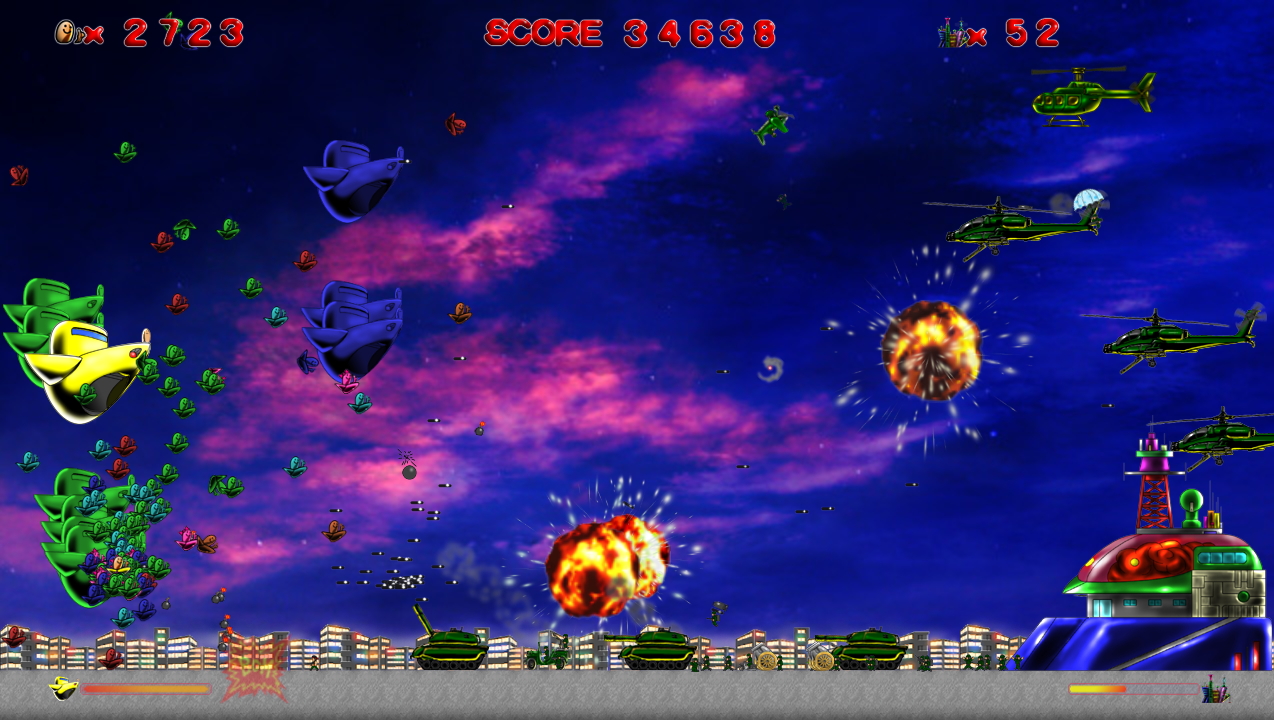 仲間を画面下にうまく誘導すると敵基地を攻撃しやすい