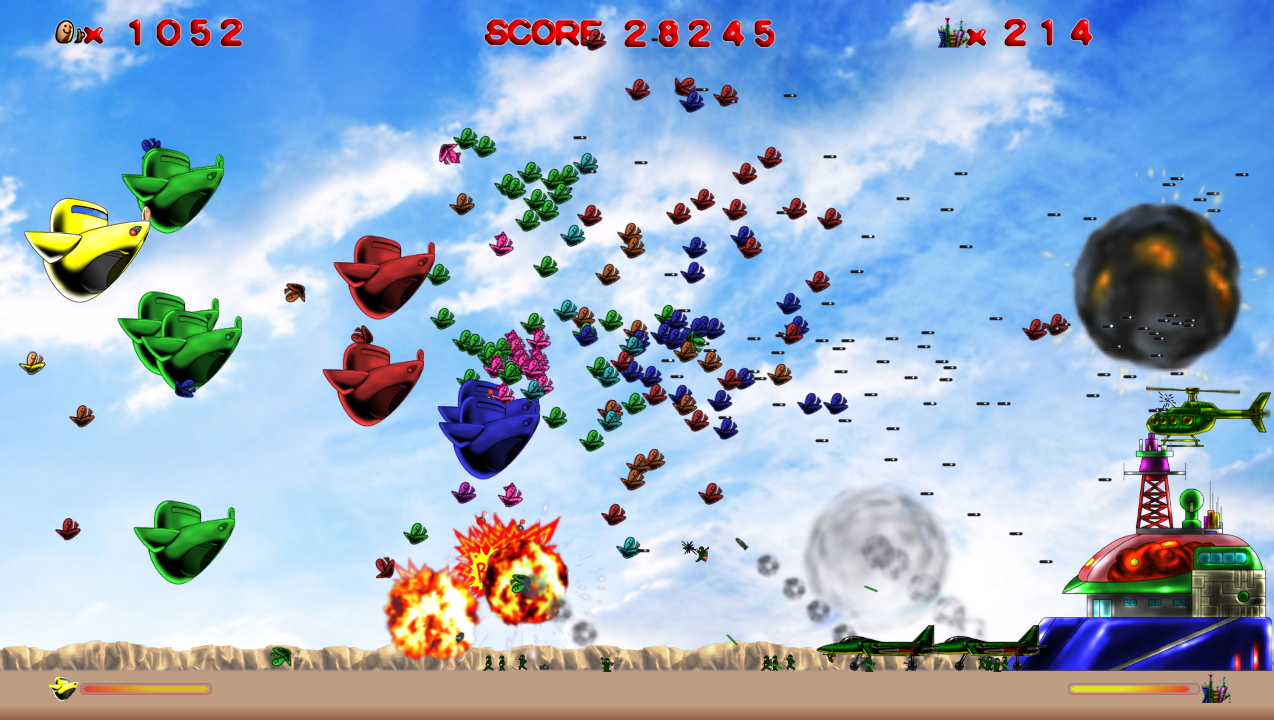 GOボタンを押すと仲間が前方に突撃して敵に大ダメージを与える