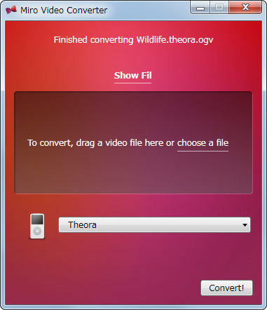 「Miro Video Converter」v1.0.0.10326.02