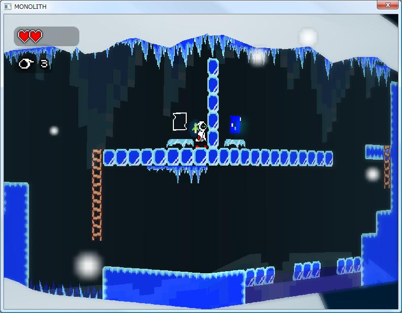 キャラクターが画面端に近付くと、少しずつフィールドが回転して隣の面が現れる