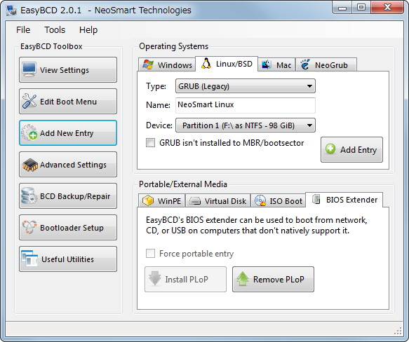 「EasyBCD」v2.0.1