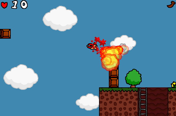 爆弾の爆風を利用すれば、高く飛び上がっての“滑空”も可能となる