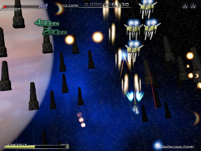 ショットは威力は弱いが遠くに飛ぶためザコ敵を倒すのに有効