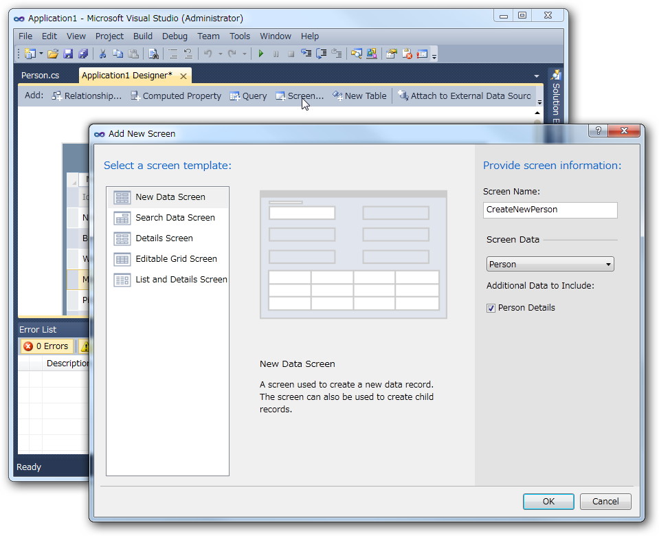 GUIテンプレートを選択するだけでほぼノンコーディングで見栄えのよいアプリケーションを開発できる
