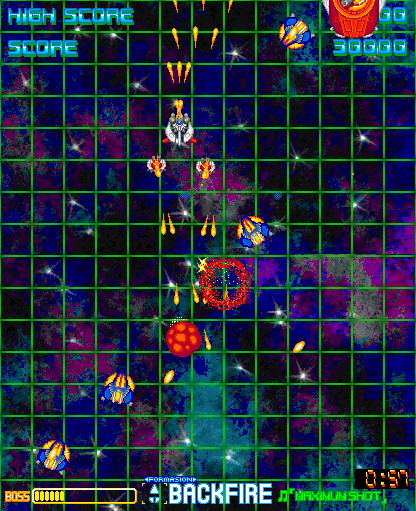 攻守の要“サポート・ポッド”は3種類のフォーメーションを切り替えられる。画面は背後に強い“BACK FIRE”