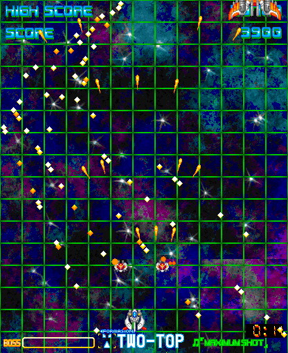 敵弾で画面が埋まることがあるなど、難易度は高めとなっている
