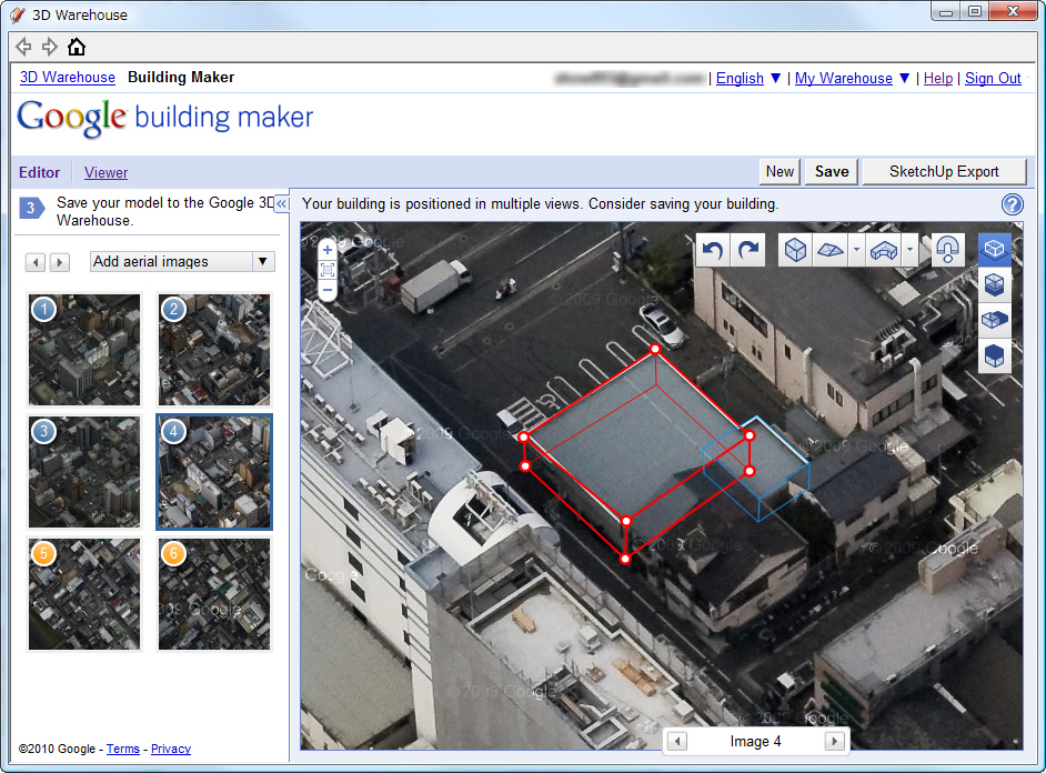 “Google ビルディング メーカー”を別ウィンドウで呼び出し可能