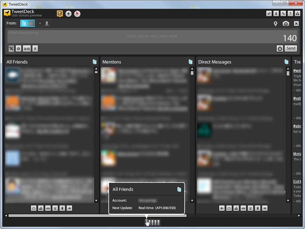 リアルタイムなタイムラインの更新が可能