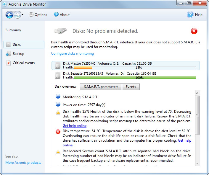 S.M.A.R.T.情報を取得してわかりやすく表示