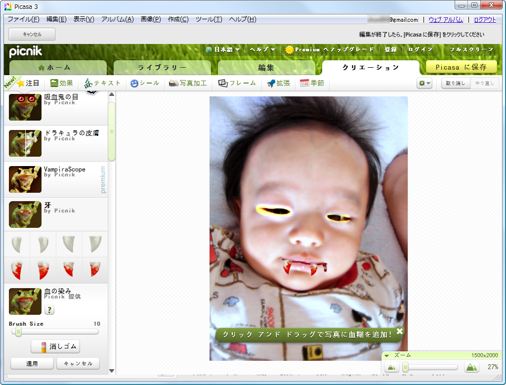 “Picnik”を使って写真をレタッチ