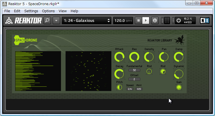 「REAKTOR 5 PLAYER」の“SpaceDrone”