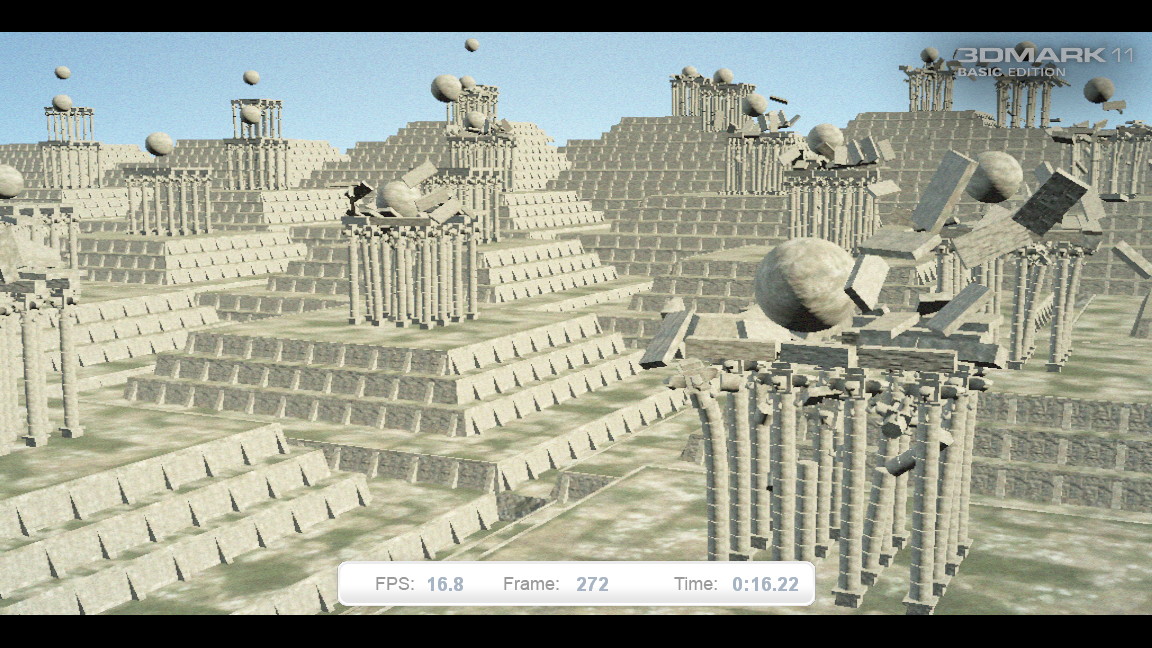 デモモードでは深海を進む探査船や高地にたたずむ寺院の様子が描かれる。ベンチマークではこれらのシーンなどを利用してグラフィックや物理演算のテストが可能